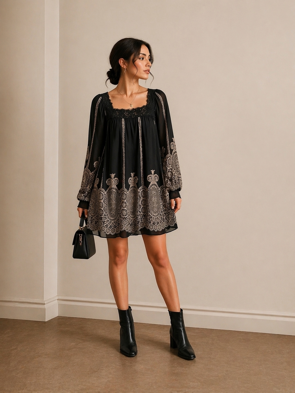 ✨ Hallhuber Lace Bohemian Mini Dress – Elevated Romantic Luxury ✨